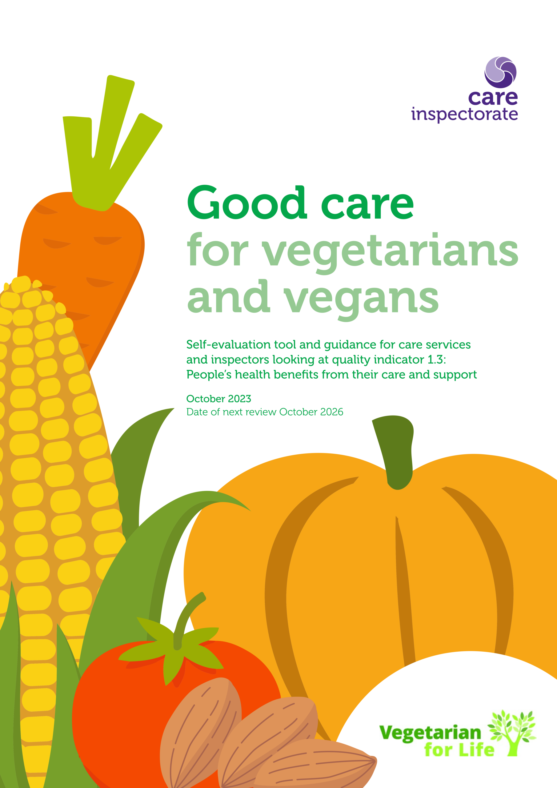Cover of the Good Care for Vegetarians and Vegans guide