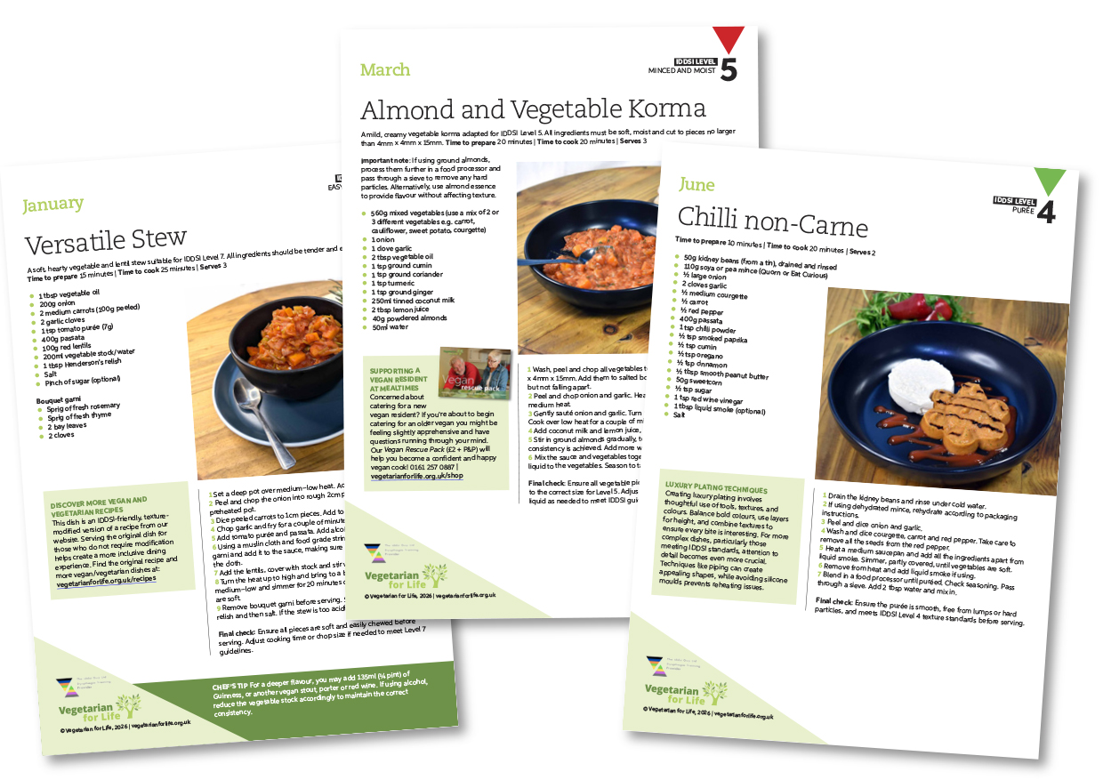 IDDSI menu cards fanned out