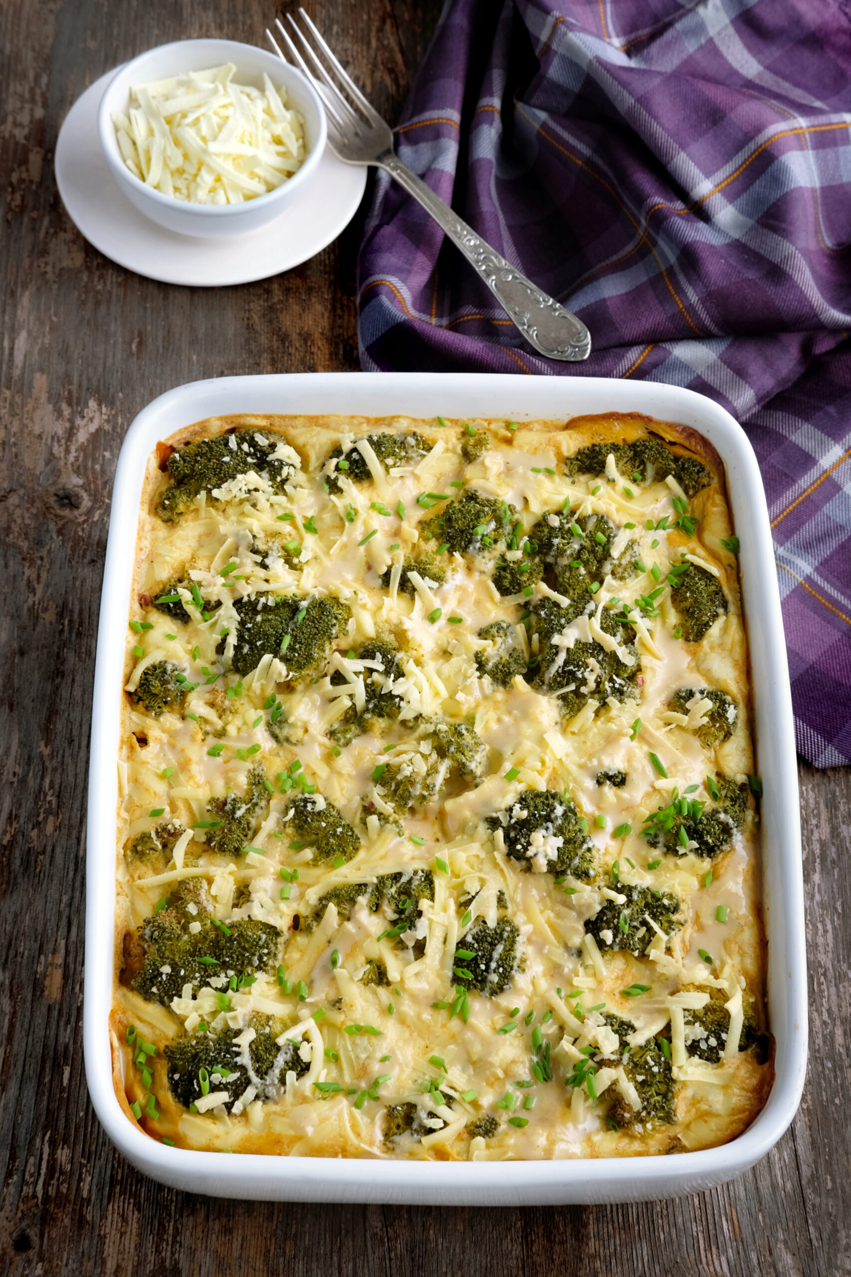 Broccoli and quinoa bake in a dish