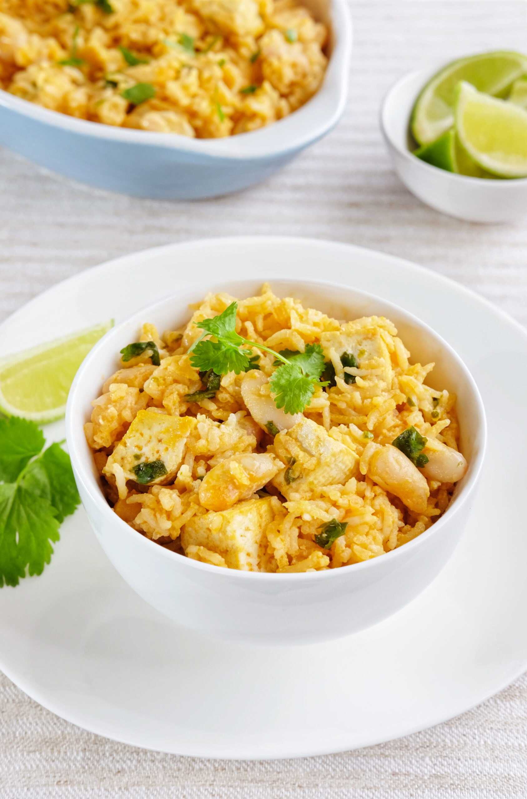 Thai tofu curry in a bowl