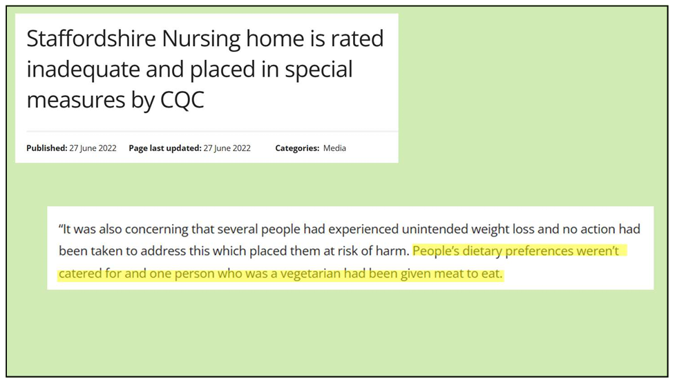 Press clipping about a nursing home rated by CQC