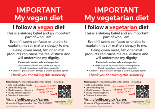 Vegan and Vegetarian Carers’ Reminder Poster