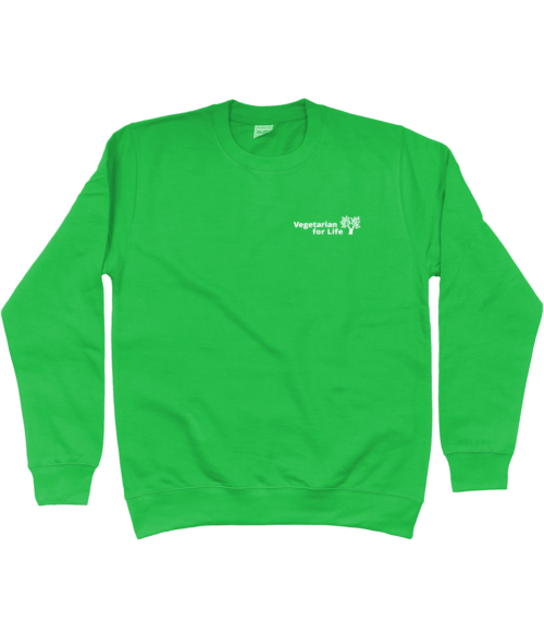 Unisex Sweatshirt - Vegetarian for Life logo, in various colours