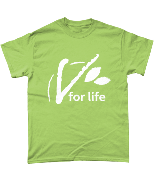 Unisex Cotton T-Shirt - 'V for Life' logo, in various colours